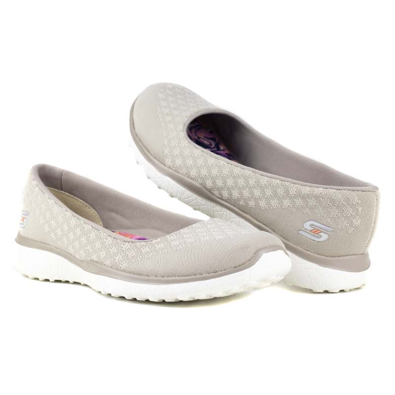 TENIS SKECHERS PARA DAMA COMODOS MEMORY FOAM CITY WALK 23312 NATURAL