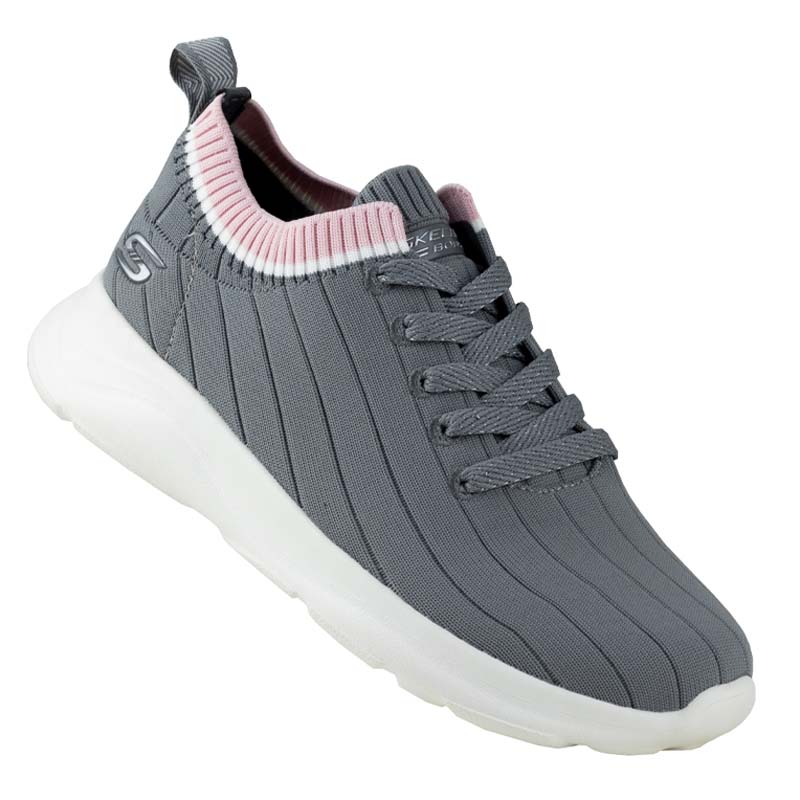 TENIS SKECHERS PARA DAMA SPORT SURGE 32536 GRIS ROSA MEMORY FOAM ORIGINALES