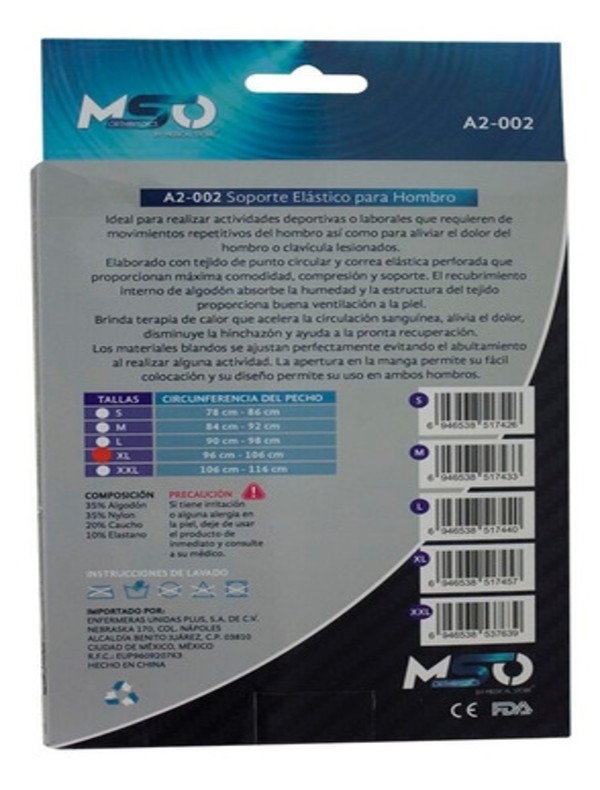 Hombrera Ortesis Soporte Elástico Para Hombro Talla L