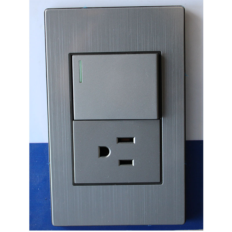 PLACA METALICA CON 1 APAGADOR SENCILLO Y 1 CONTACTO ARTLITE