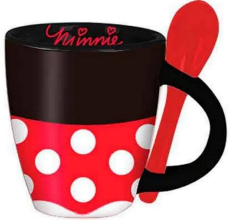 Set Mickey & Minnie Mouse 2 Tazas / Tazas Con Cuchara Disney
