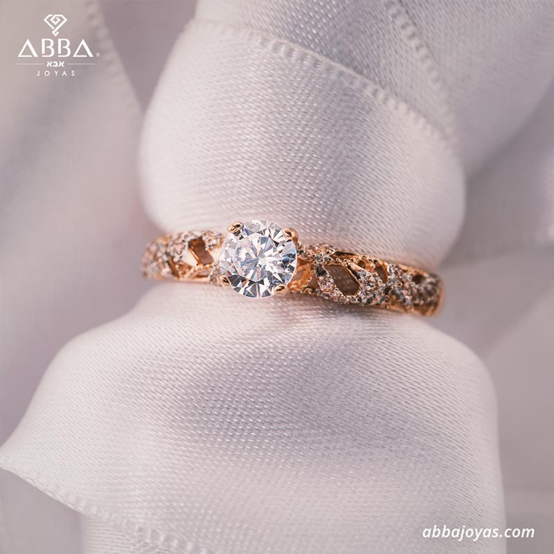 ANILLO DE COMPROMISO VINTAGE THIN ORO 10K ABBA JOYAS