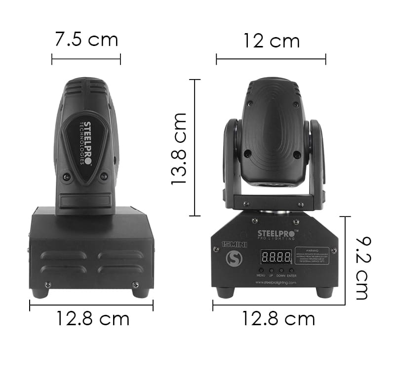 Mini Cabeza Móvil Beam LED RGBW- 4 En 1 - 15 Watts Steelpro 