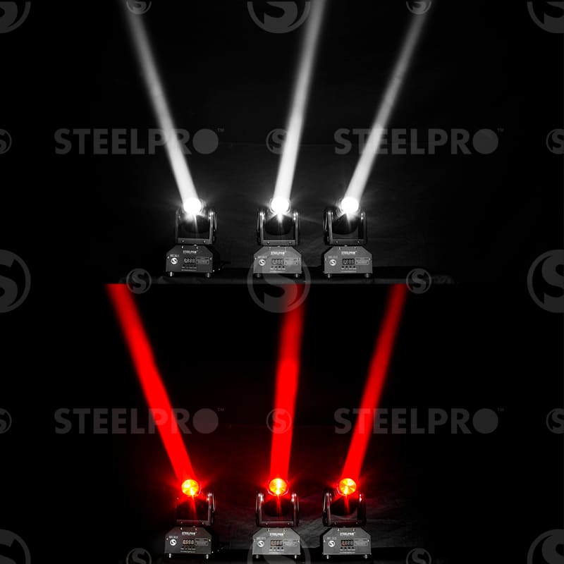 Mini Cabeza Móvil Beam LED RGBW- 4 En 1 - 15 Watts Steelpro 