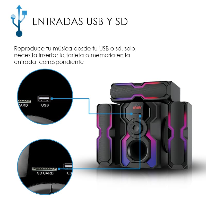 Steelpro Minicomponente Home theater 10,000 W - Armony - A3.1