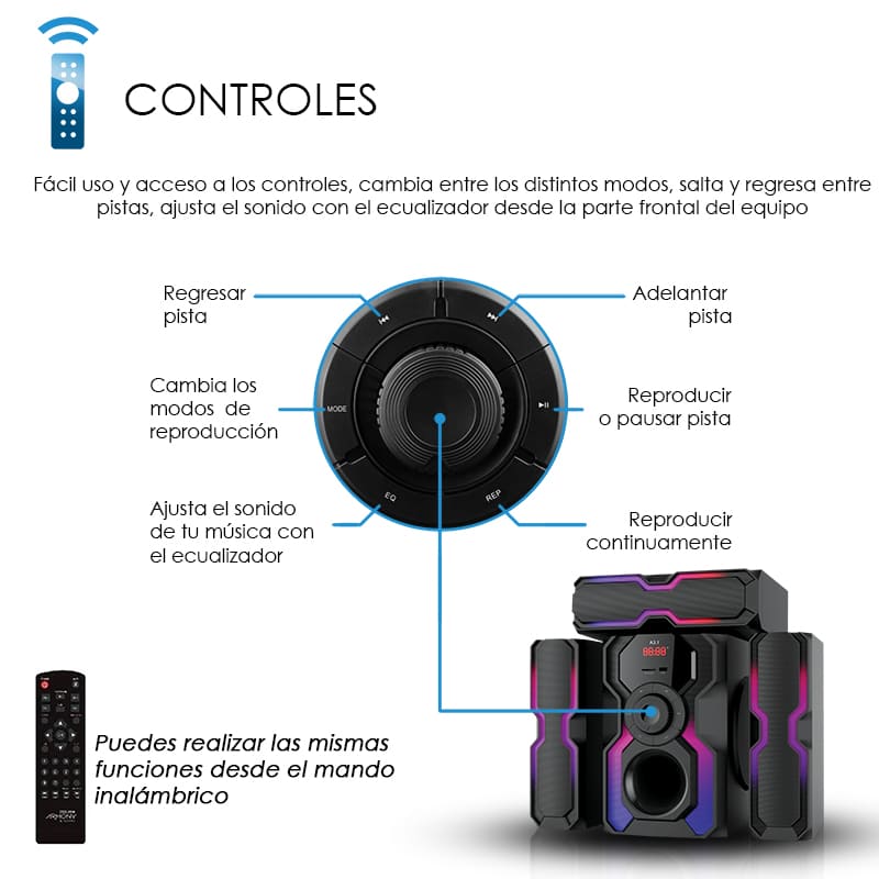 Steelpro Minicomponente Home theater 10,000 W - Armony - A3.1