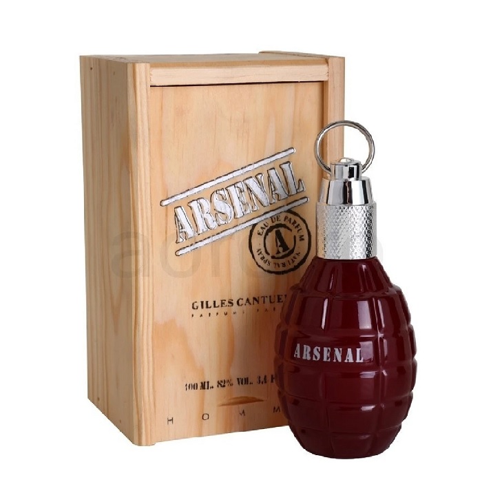 Arsenal Red Caballero Gilles Cantuel 100 ml Edp Spray (botella roja, letras plateadas)