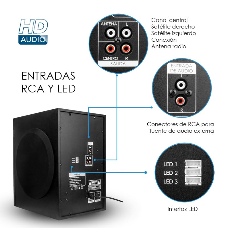 Steelpro Minicomponente Home theater 10,000 W - Armony - A3.1