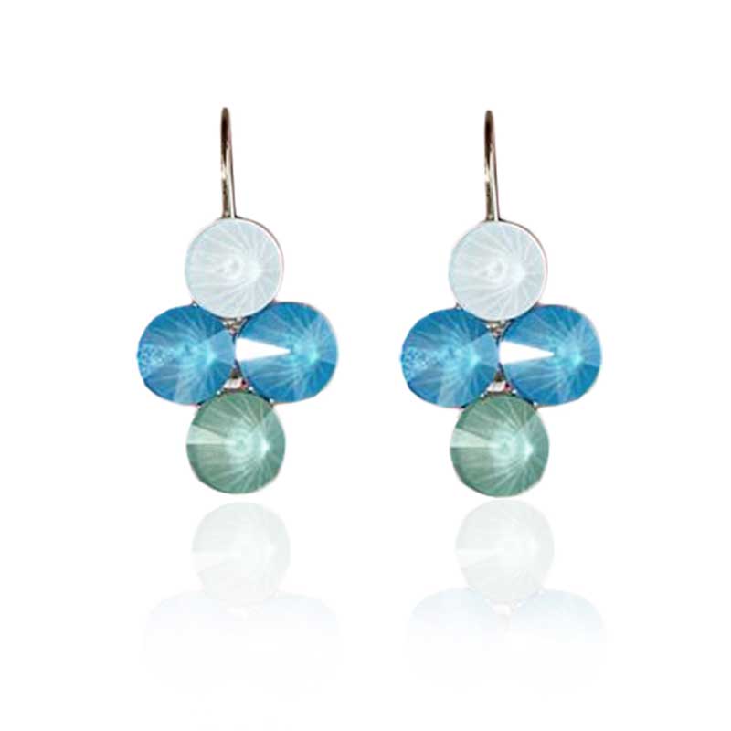Aretes Colgantes SWAROVSKI CRISTALES 4X6 azul