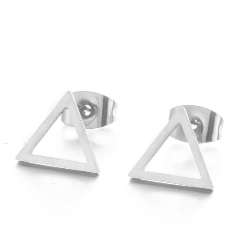 Aretes Moda Sencillos Triángulo 3 Plata
