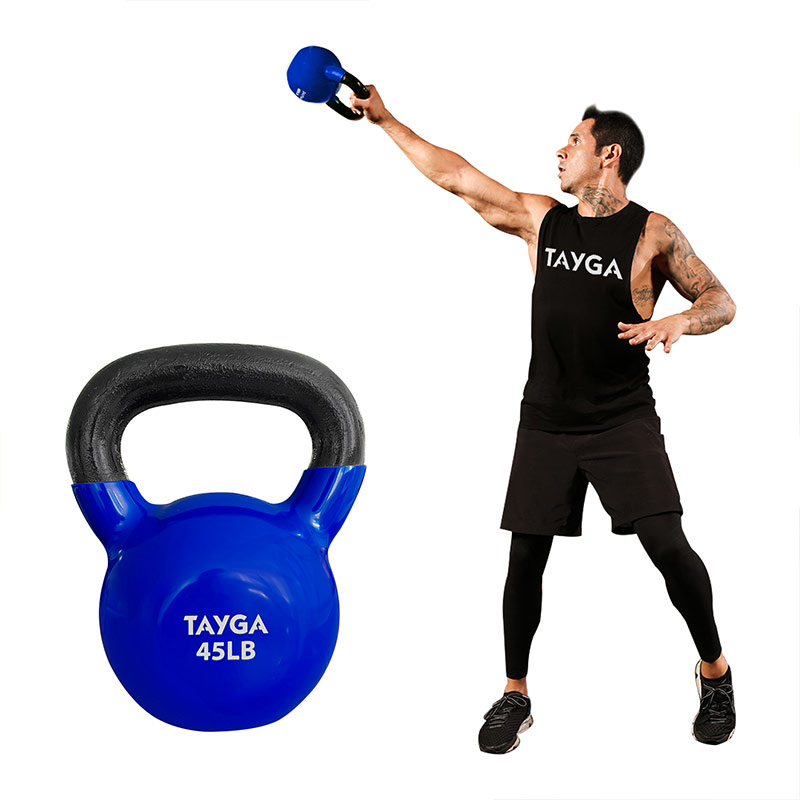 Tayga pesa Rusa fitness kettlebell 45 lb cubierta de vinil