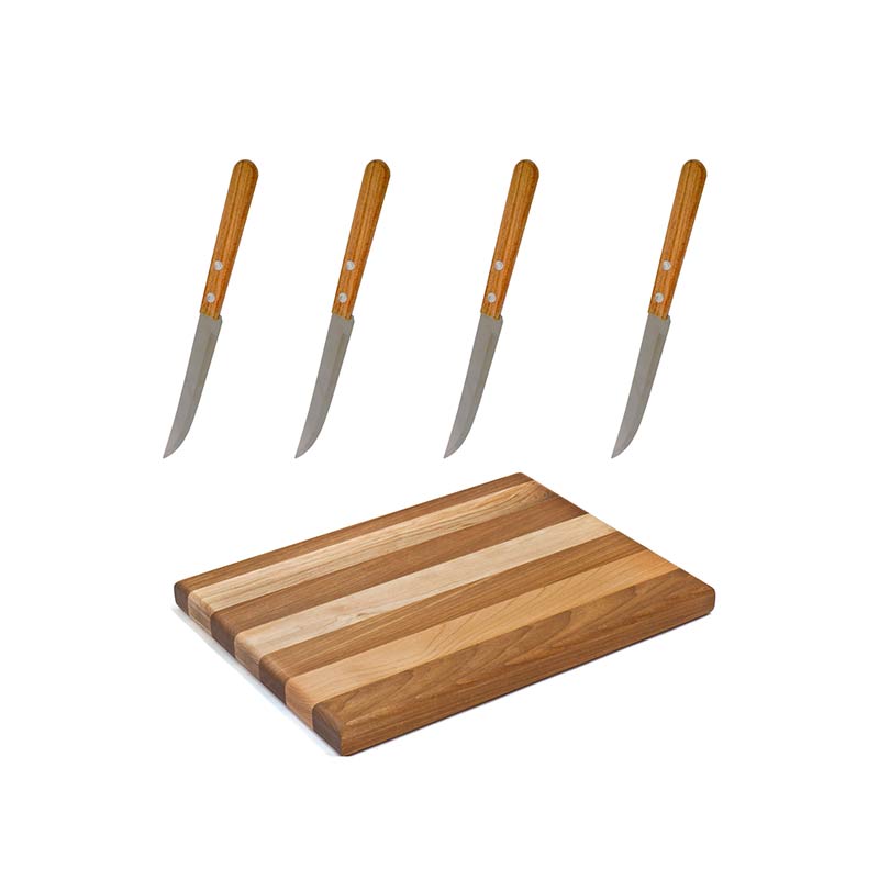 Tabla de picar con 4 cuchillos