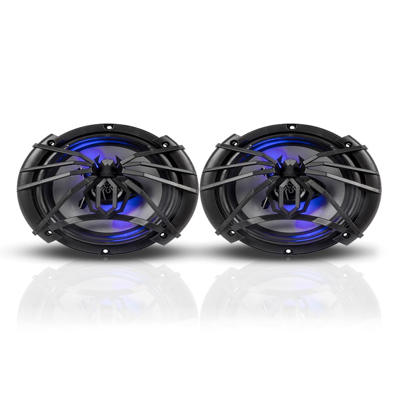 Par De Bocinas Para Auto De 6 x 9 Pulgadas Cono Plata Y Led Azul - LX690 - Soundstream