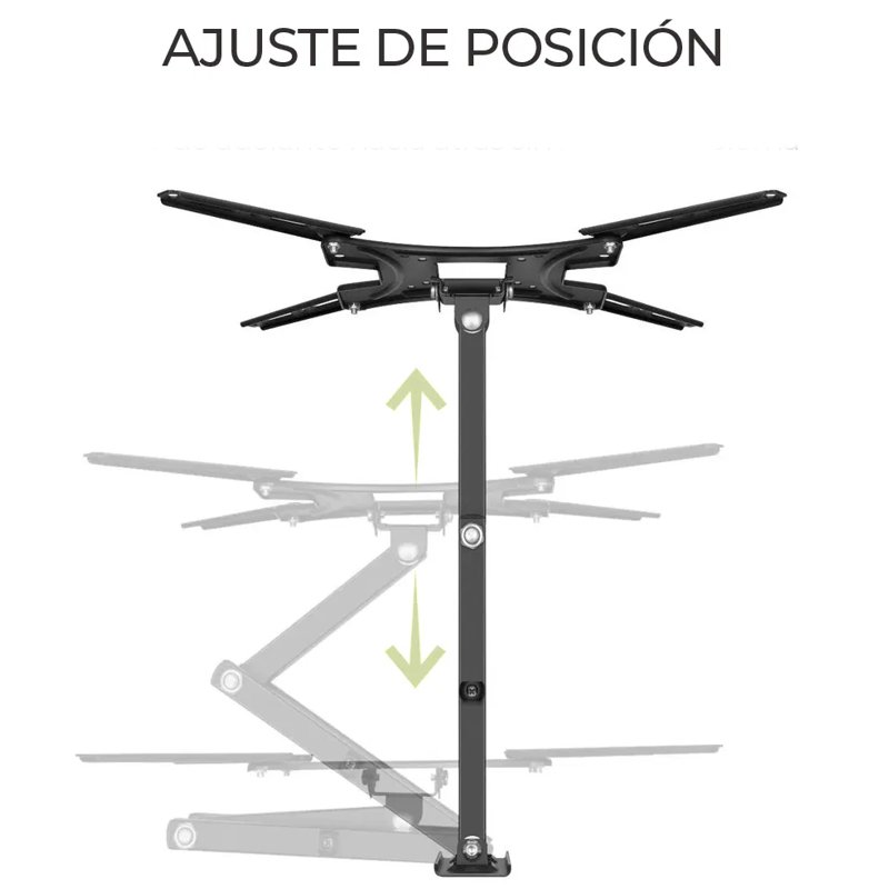 SOPORTE PARA PANTALLA DE 32 A 55 PULGADAS, BRAZO MECANICO, METALICO, NEGRO