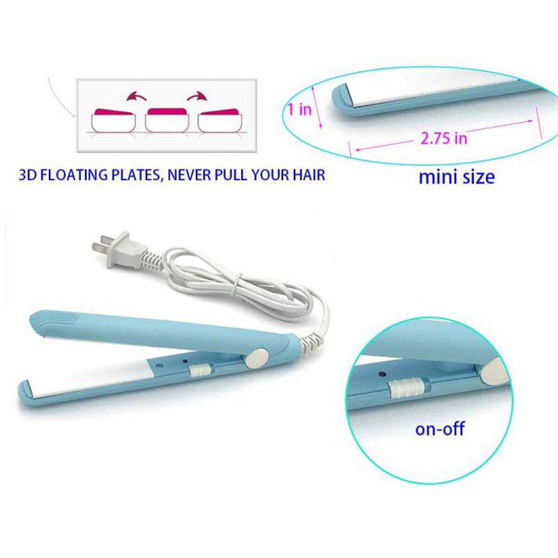 MINI PLANCHA PARA CABELLO, PORTATIL, 110V CONEXION NORMAL, CERAMICA
