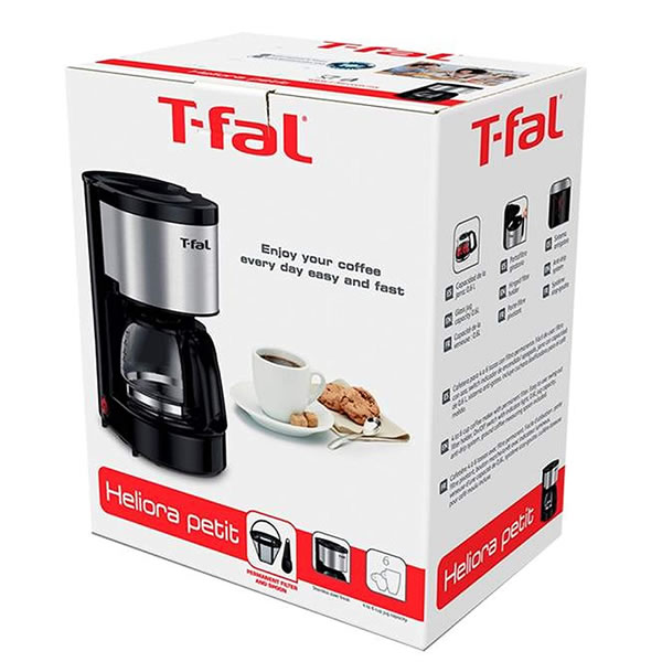 Cafetera Para 6 Tazas Con Filtro Permanente T-fal CM321DMX - Negro