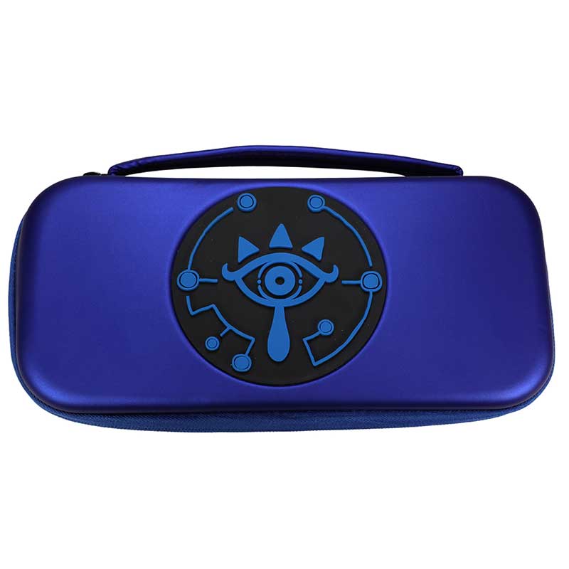 Estuche Kit Accesorios Nintendo Switch Zelda Piedra Sheikah Azul 
