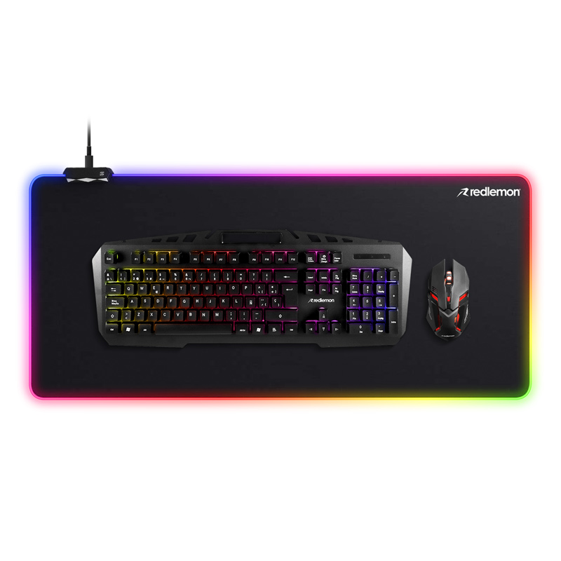 Mouse Pad Gamer XXL con Luz LED RGB tipo Control Redlemon