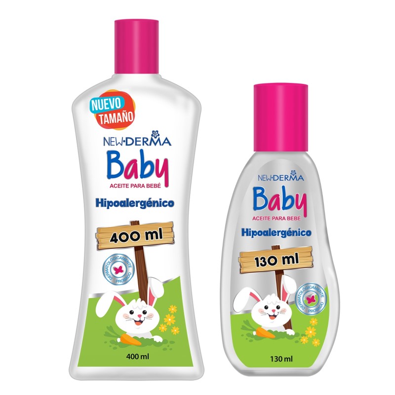 New Derma Baby Aceite Para Bebe 400 Ml + 130 Ml