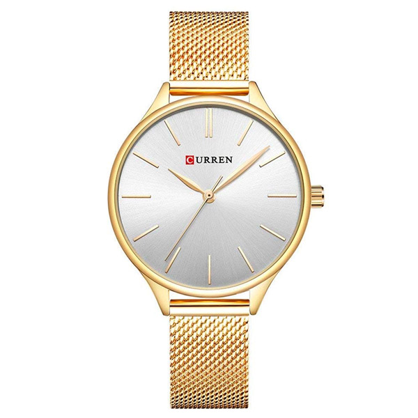 Reloj Curren para Mujer, Análogo, Movimiento de Cuarzo, Resistente, Elegante, Dorado 