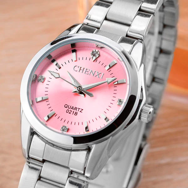 Chenxi, Reloj para Mujer, Análogo, Dama, Ajustable, 3 ATM, Diseño Único, Brilla, Movimiento de Cuarz Plateado 25 mm