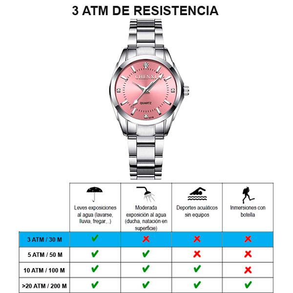 Chenxi, Reloj para Mujer, Análogo, Dama, Ajustable, 3 ATM, Diseño Único, Brilla, Movimiento de Cuarz Plateado 25 mm