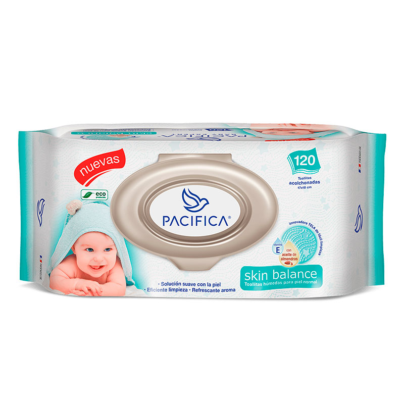 Toallitas Húmedas Para Bebé Pacifica Skin Balance 120 Toallitas