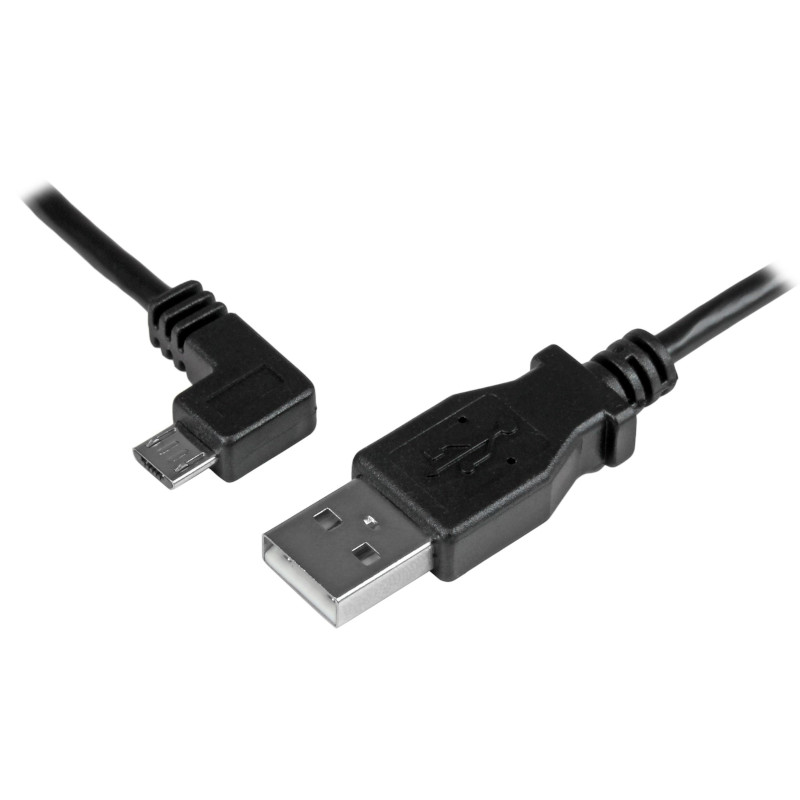 Startech.com Cable de 2m Micro USB con conector acodado a la izquierda de Carga y Sincronización USBAUB2MLA
