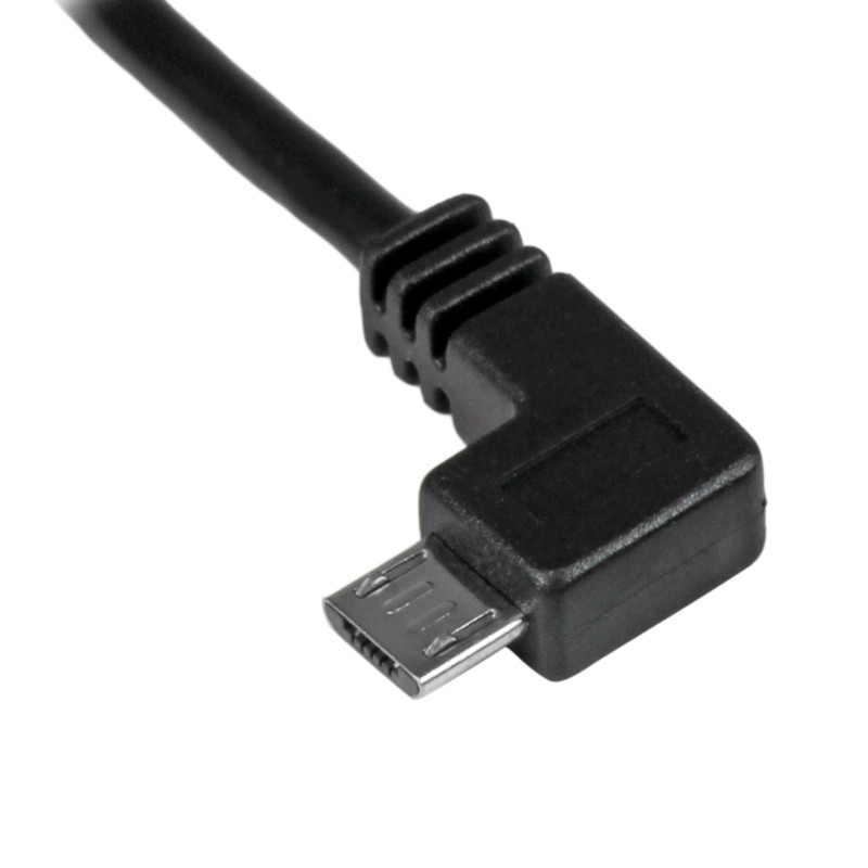 Startech.com Cable de 2m Micro USB con conector acodado a la izquierda de Carga y Sincronización USBAUB2MLA