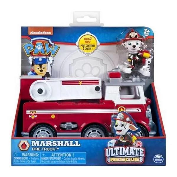 Paw Patrol Camión De Bomberos De Marshall Con Escalera De 61 Cm, Luces Y Sonidos, 3 Figuras (Chase, Marshall Y Skye), Para Niños +3 Años