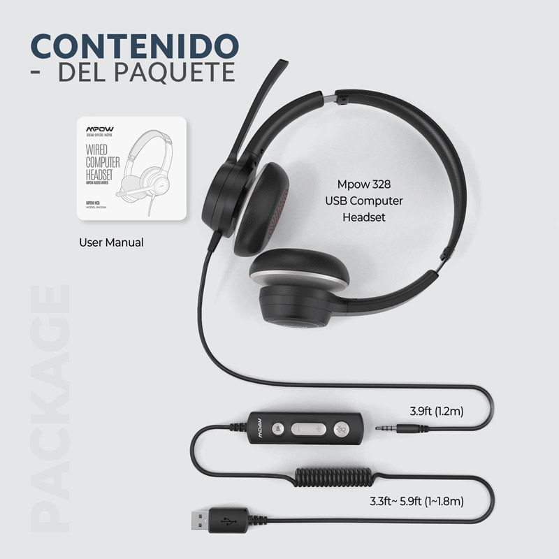 Audífonos Diadema con Cable para Homeoffice MPOW HC6
