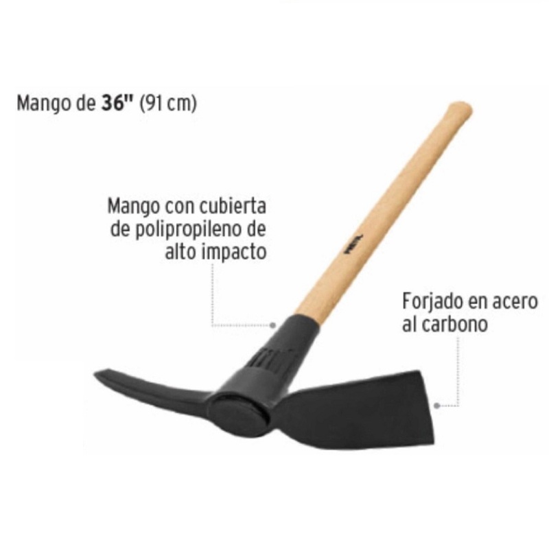 PALA REDONDA GRANDE DE 100 CM Y TLACHO-PICO DE 91 CM PARA JARDINERIA PRETUL 