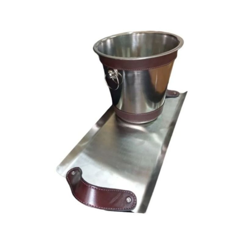 Charola De Servicio Y Hielera De Acero Inoxidable