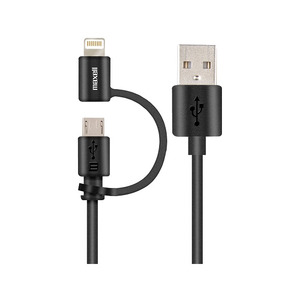 Cable Maxell Micro USB Con Adaptador Lightning / 2 En 1 / 347444