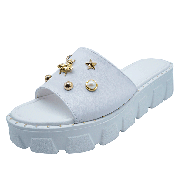 BUMSHICK Sandalias de plataforma de metedera Cómodas Mujer, acogedora con Puntera Abierta, para Interiores y Exteriores, Piel sintético y polipiel, calidad, cómoda y Transpirable