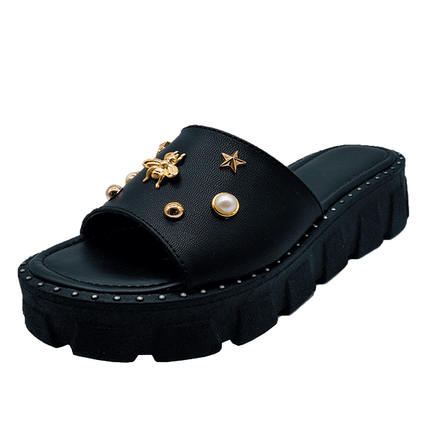 BUMSHICK Sandalias de plataforma de metedera Cómodas Mujer, acogedora con Puntera Abierta, para Interiores y Exteriores, Piel sintético y polipiel, calidad, cómoda y Transpirable