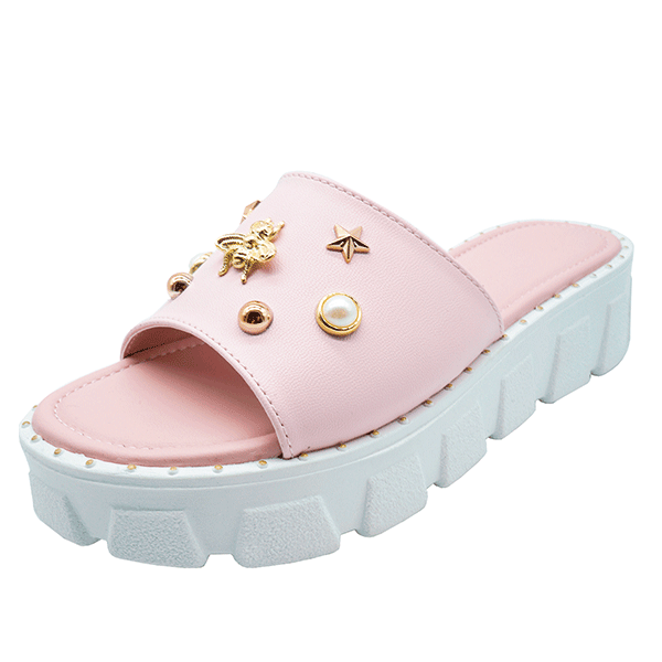 BUMSHICK Sandalias de plataforma de metedera Cómodas Mujer, acogedora con Puntera Abierta, para Interiores y Exteriores, Piel sintético y polipiel, calidad, cómoda y Transpirable