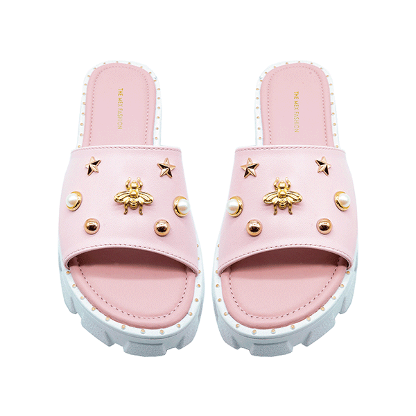 BUMSHICK Sandalias de plataforma de metedera Cómodas Mujer, acogedora con Puntera Abierta, para Interiores y Exteriores, Piel sintético y polipiel, calidad, cómoda y Transpirable