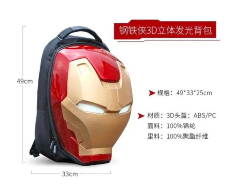 Mochila De Ironman Backpack Iron Man Ojos Con Luces