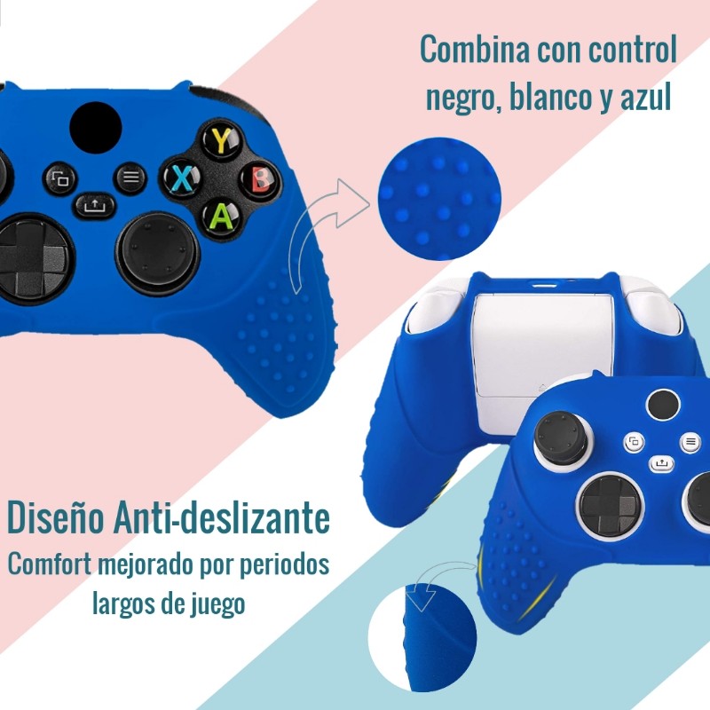 Xbox Series S X Funda De Silicón Azul Control Carcasa + Grips