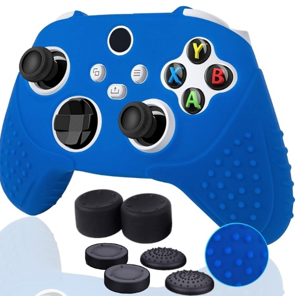 Xbox Series S X Funda De Silicón Azul Control Carcasa + Grips