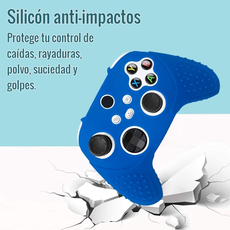 Xbox Series S X Funda De Silicón Azul Control Carcasa + Grips