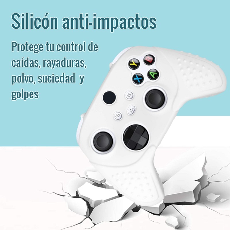 Xbox Series S X Funda De Silicón Blanca Control Carcasa + Grips