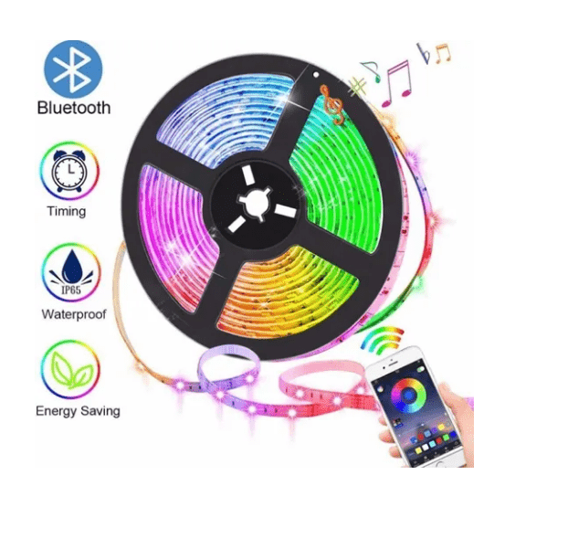 Tira Luz Led 5 Metros Bluetooth Control Por App Decoración