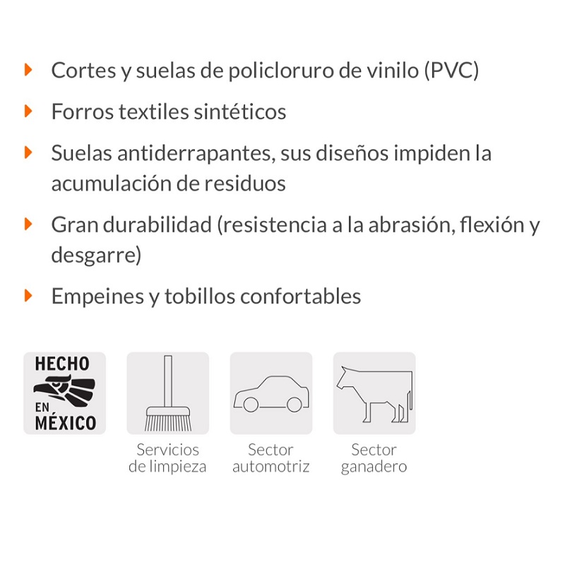 BOTAS IMPERMEABLES  INDUSTRIALES NEGRAS DE PVC PARA LLUVIA LIMPIEZA JARDINERIA CARNICERIAS 