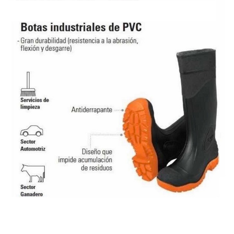 BOTAS PARA AGUA IMPERMEABLES INDUSTRIALES DE PVC NEGRAS  PARA LIMPIEZA-JARDINERIA -POLLERIA-CARNICERIA  TRUPER 