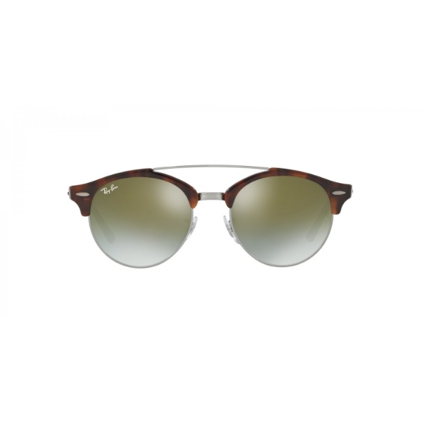 Lentes Ray-Ban Clubround Double Bridge Carey, RB4346 62519J Plateado; Verde