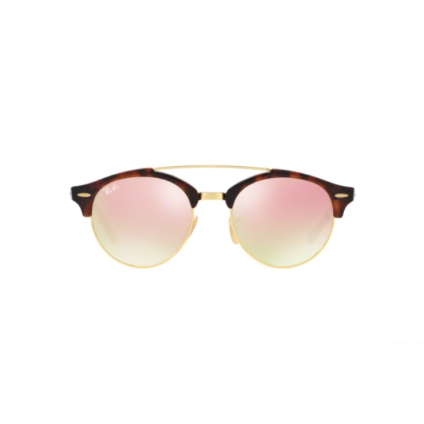 Lentes Ray-Ban Clubround Double Bridge Carey, RB4346 990/7O Dorado; Rosa