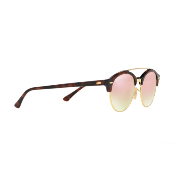 Lentes Ray-Ban Clubround Double Bridge Carey, RB4346 990/7O Dorado; Rosa