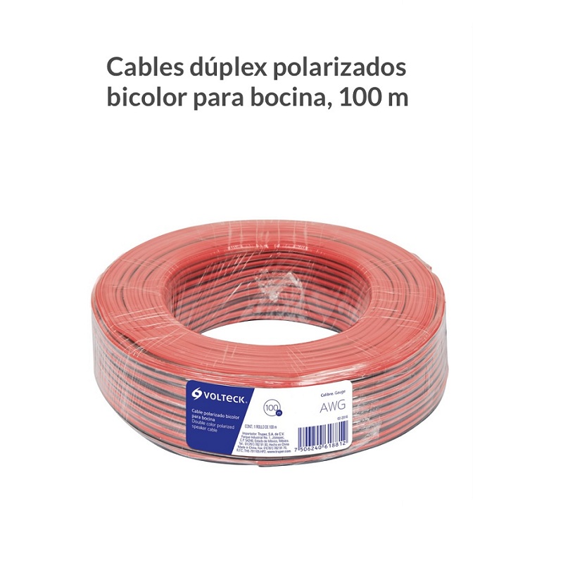 CABLE DE BOCINA POLARIZADO BICOLOR VOLTECK 1OO M ELECTRÓNICA EQUIPOS DE SONIDO